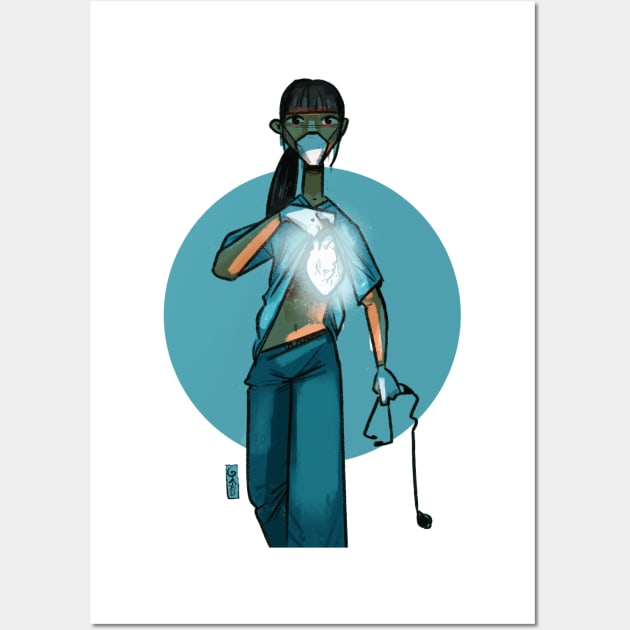 Super Hero Doctor Nurse Wall Art by Komigato